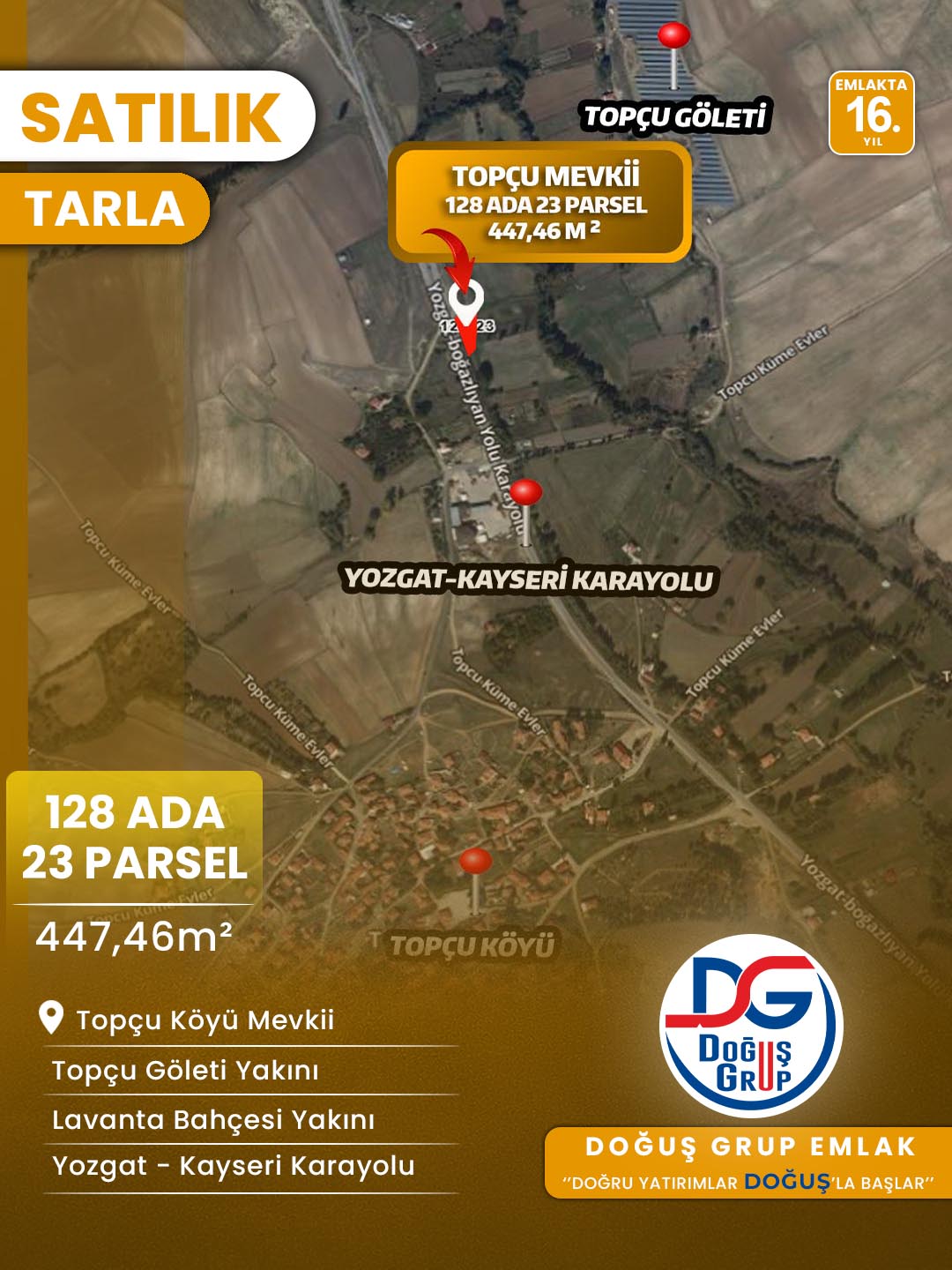 TOPÇU KÖYÜ MEVKİ 447 M² SATILIK BAHÇE